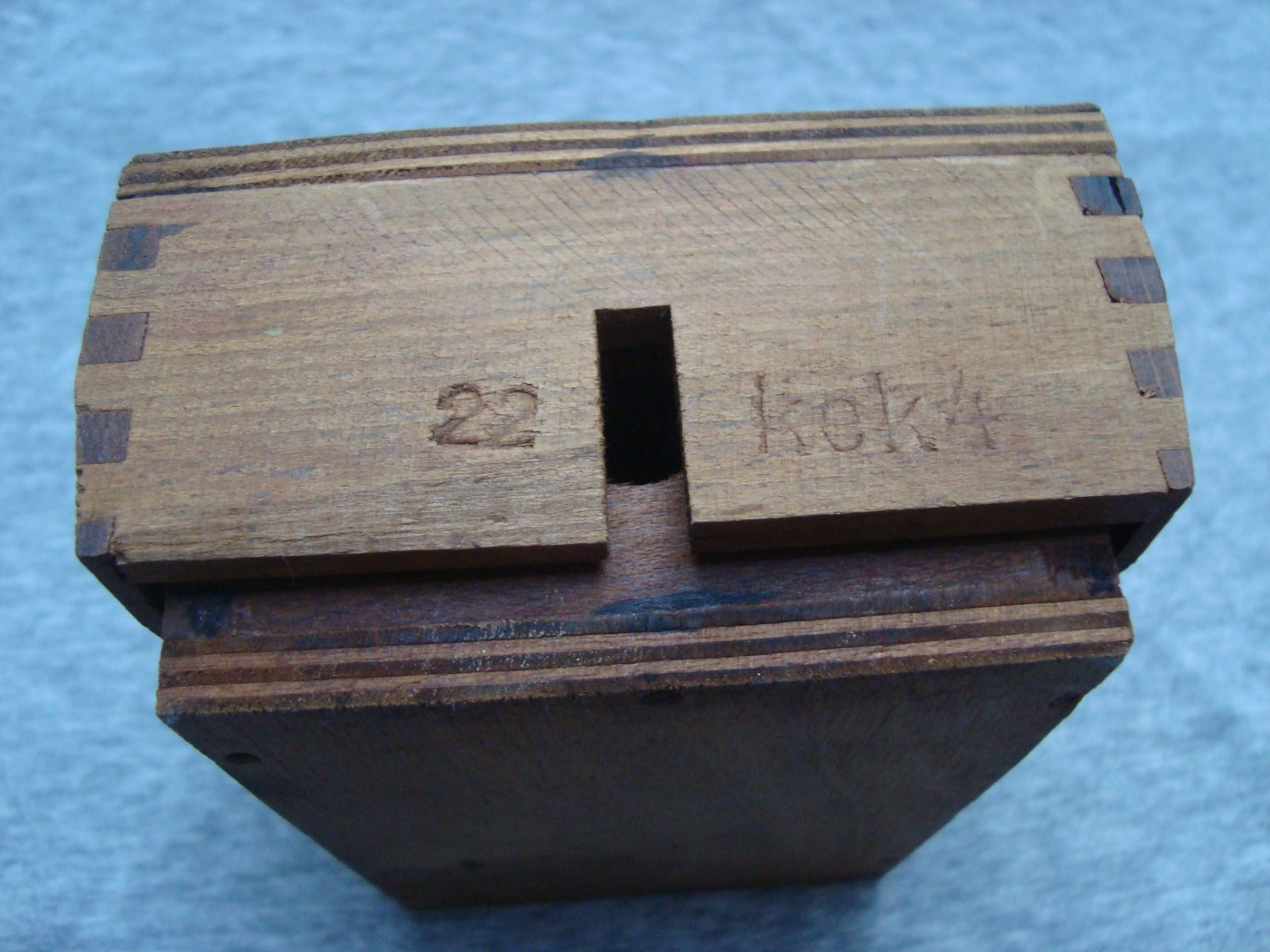 Kleine Holzkasten Schützenmine 42, Schuhmine, Werkstattfund – Bild 3