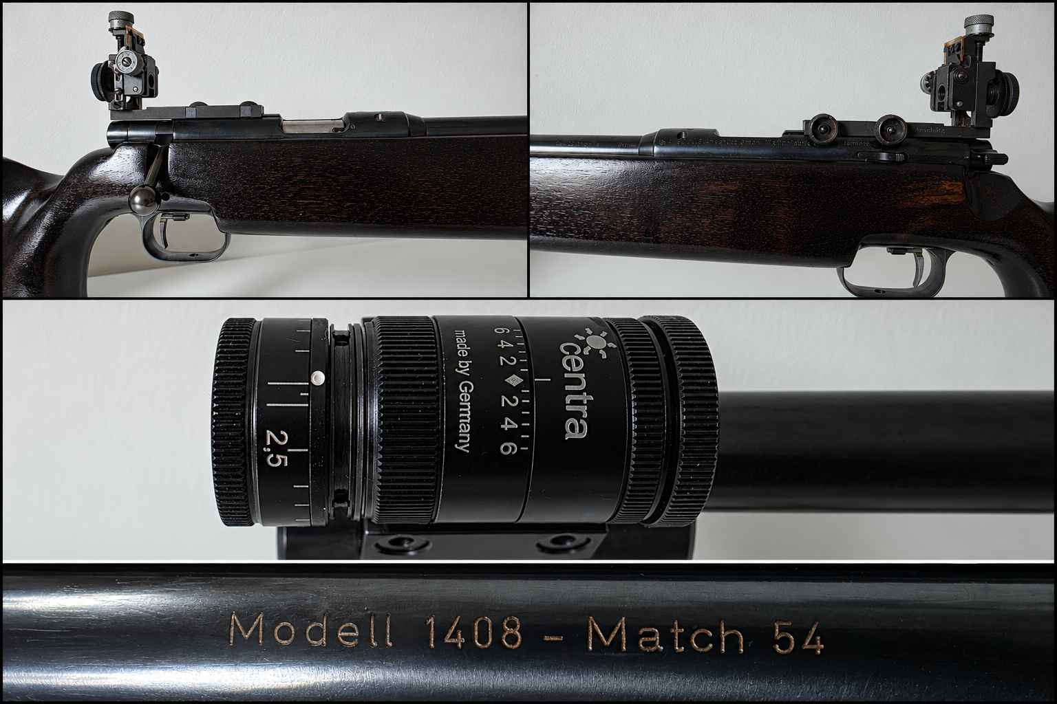 Anschütz Match 54 Modell 1408 .22lr inkl. Centra Korntunnel und Gehmann Korn verstellbar – Bild 2
