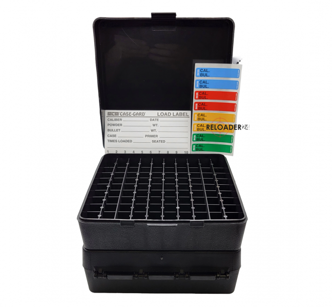100er Patronenbox .44 Mag .45 Colt .41 Rem MTM CASE-GARD P-100-44-40 schwarz mit Scharnier NEU – Bild 1