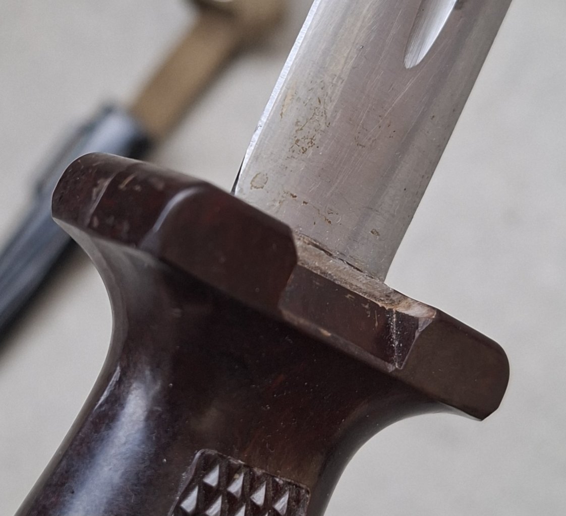 NVA KM66, 500 V, 2. Modell, Nr. 5201, Top Zustand, DDR Kampfmesser Bajonett, Solingen, SG84/98 – Bild 3
