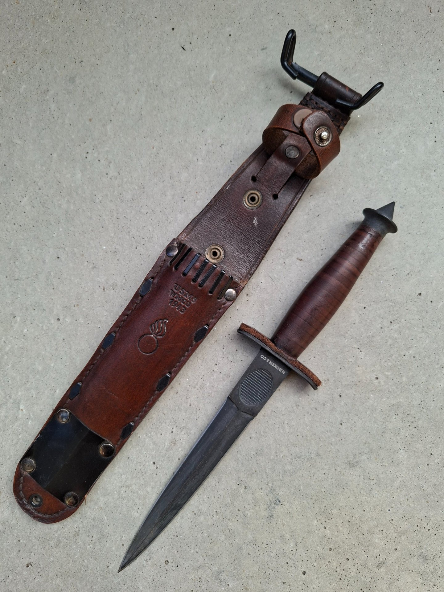 V42 Böker Kampfmesser, Stiletto, Red devils, Kampfmesser, Solingen, Bajonett, Solingen, SG84/98 – Bild 3