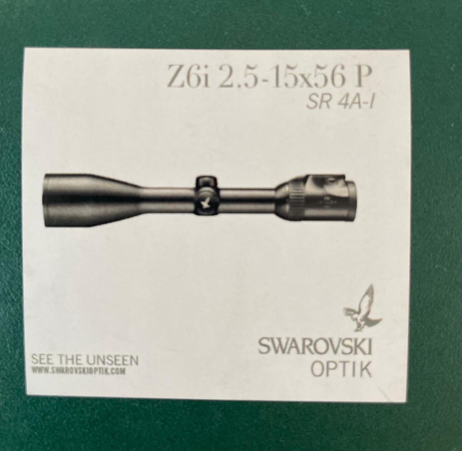 Zielfernrohr, Swarovski Z6i 2,5–15×56 P SR, Leuchtabsehen, Präzise Jagen Klemmhülse – Bild 1