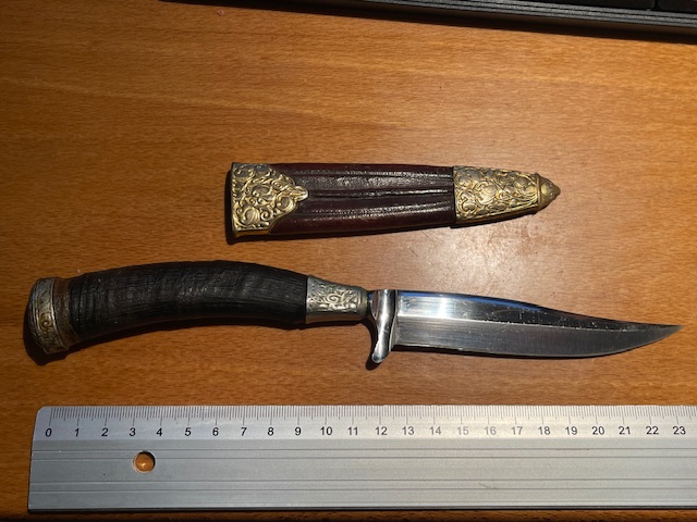 Jagdmesser von Othello, Horngriff, Zustand – Bild 3