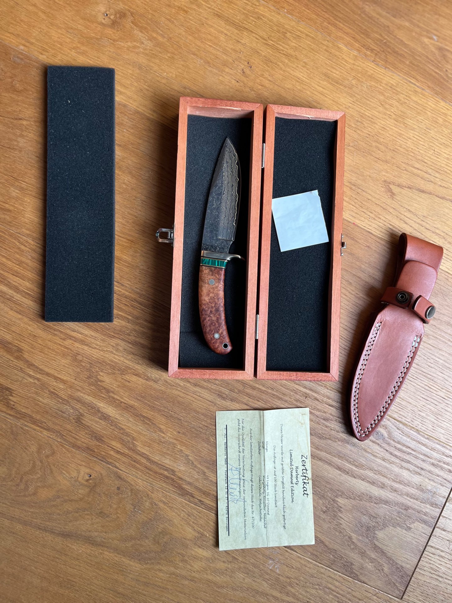 Limitiertes Herbertz Sammler Messer aus Damast, – Bild 3
