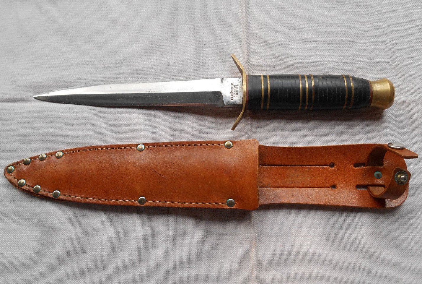 alter Jagddolch ( Messer ) FR. PLÜCKER JR. Solingen – Bild 2