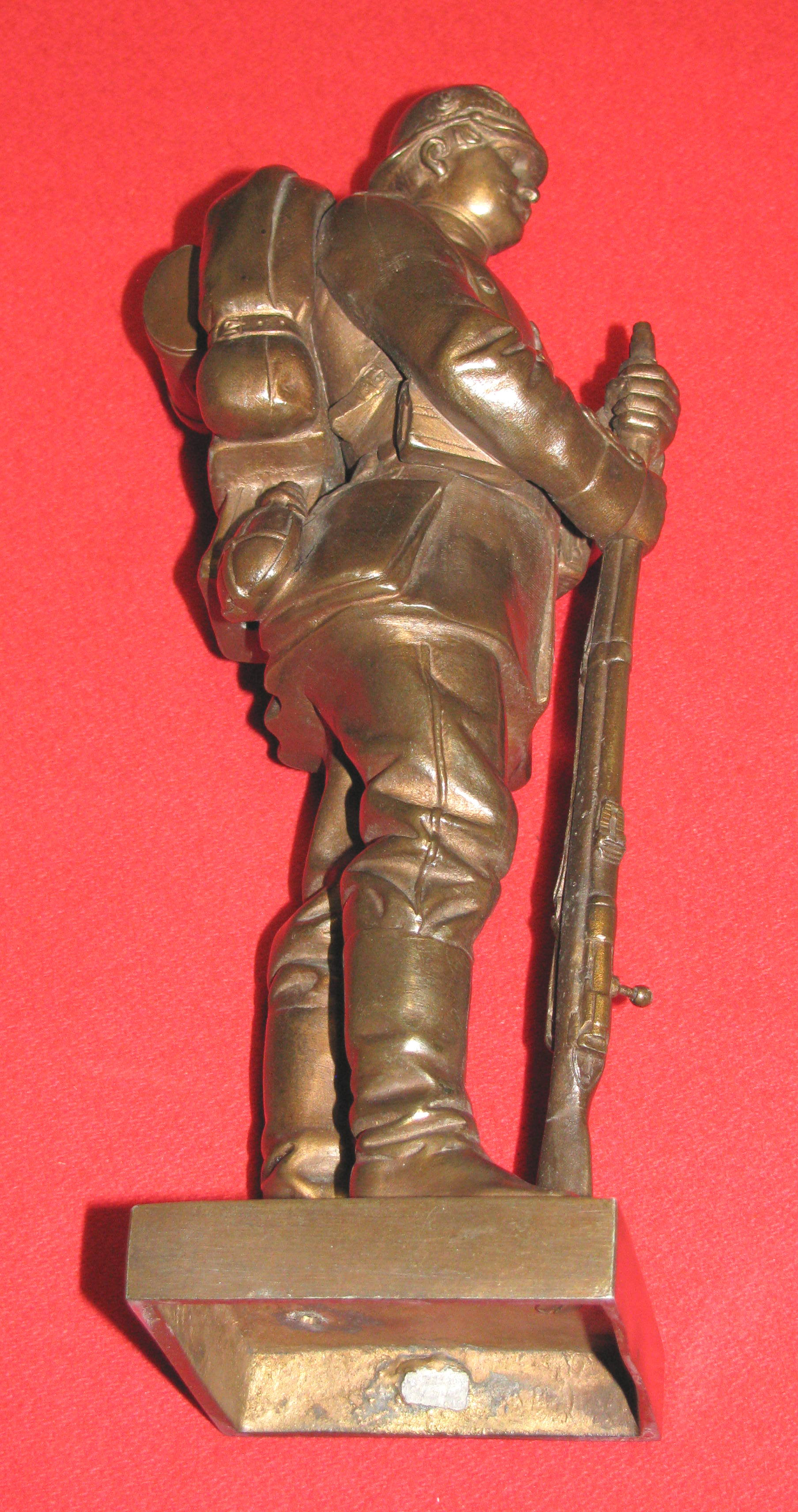 Patriotische Bronze, Preußischer Soldat mit Gewehr, ca. 26cm Gießereimarke „R. Bellair & Co., Berlin – Bild 5