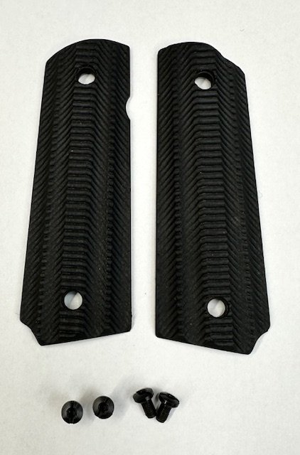 1911 Griffschalen Full-Size für 1911 & Klone – G-10 Tiefschwarz Inkl. Custom VZ-Schrauben! – Bild 1