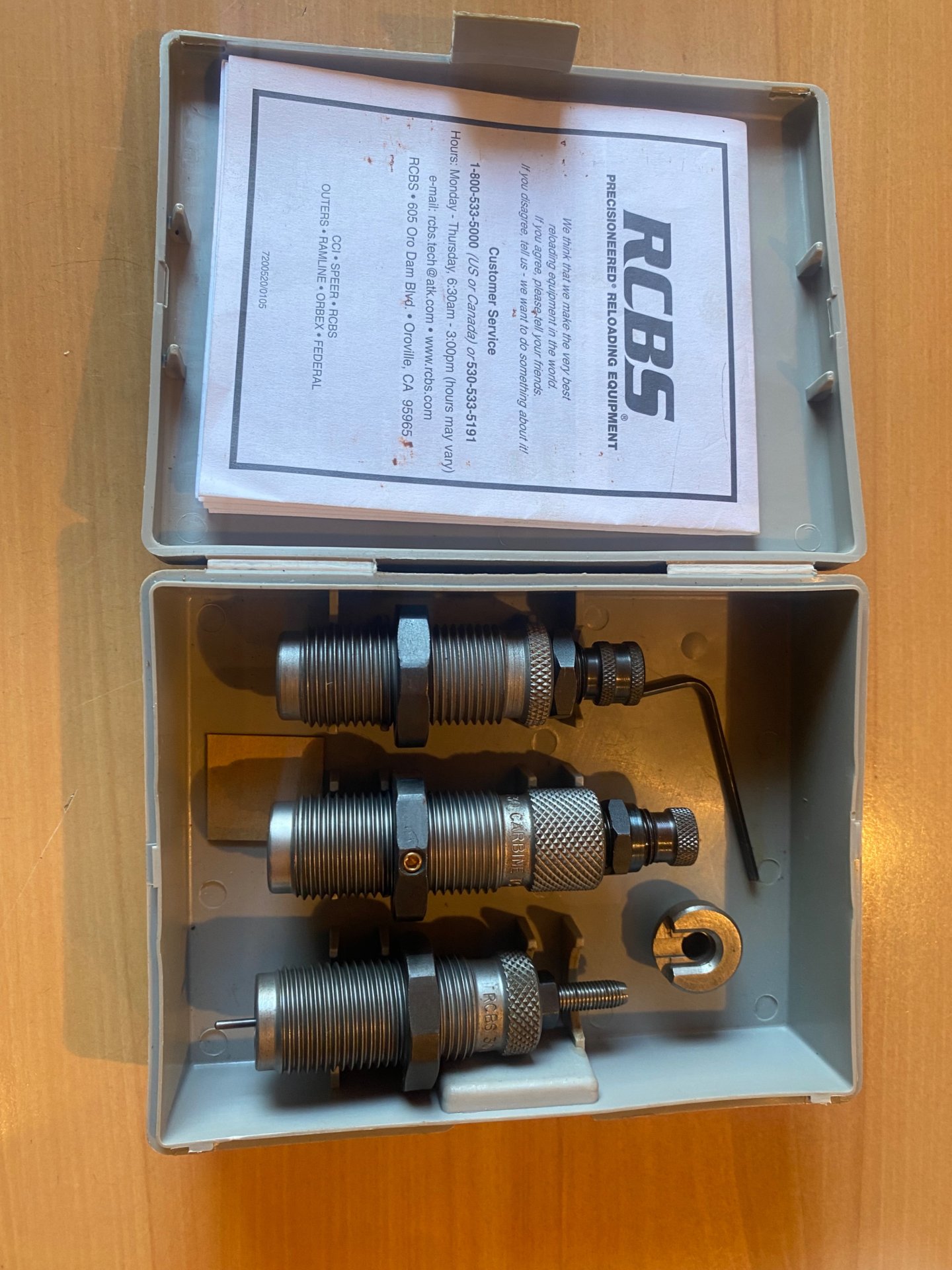 3 - teiliger RCBS Hartmetall Vollkalibrier Matrizensatz von RCBS Kal. 30 Carbine – Bild 1