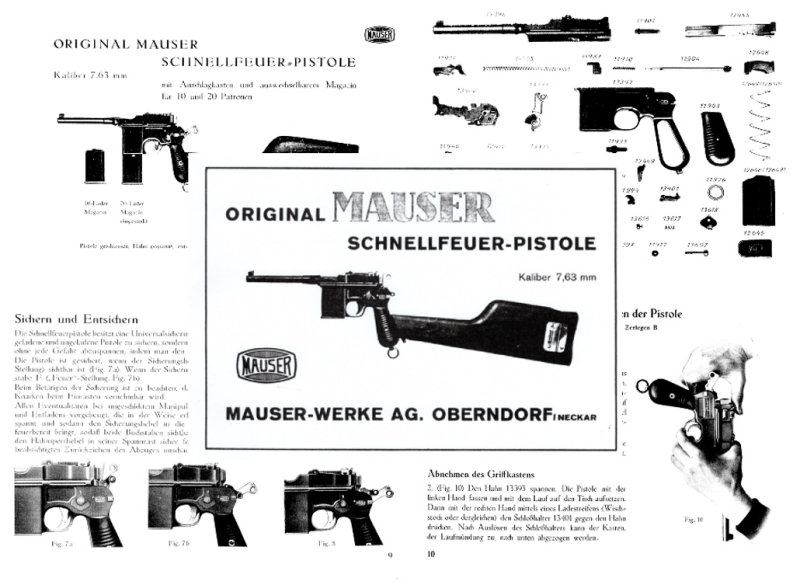Nachdruck Bedienungsanleitung Mauser C96 Reihenfeuer – Bild 1