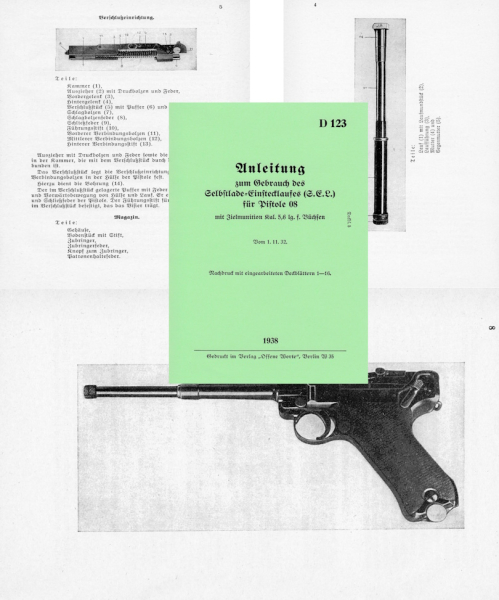 Nachdruck Dienstvorschrift Wehrmacht zum Einstecklauf Pistole 08 Luger – Bild 1