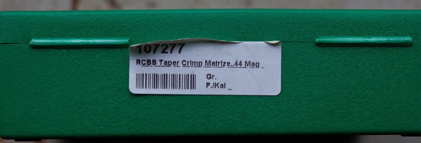 RCBS Matrize für .44MG/.44SP, 3-teilig + Taper-Crimp_matrize + Hülsenhalter – Bild 2