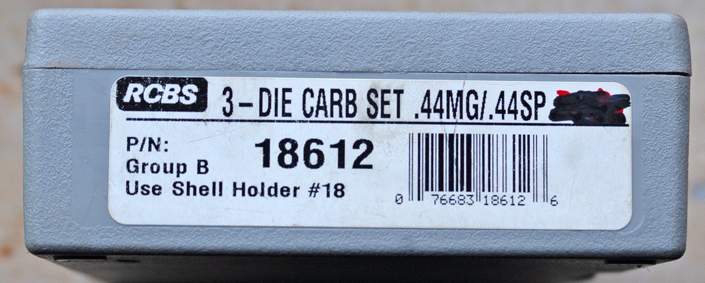 RCBS Matrize für .44MG/.44SP, 3-teilig + Taper-Crimp_matrize + Hülsenhalter – Bild 1