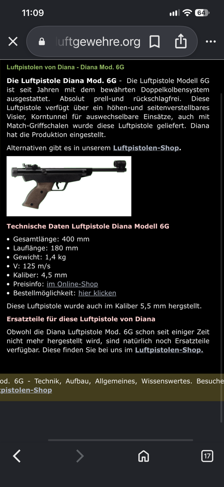 Luftpistole Diana Modell 6 G mit Zubehör!!!! – Bild 5