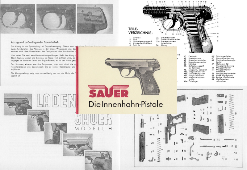 Nachdruck Bedienungsanleitung der Sauer-Innenhahn-Pistole Modell H – Bild 1