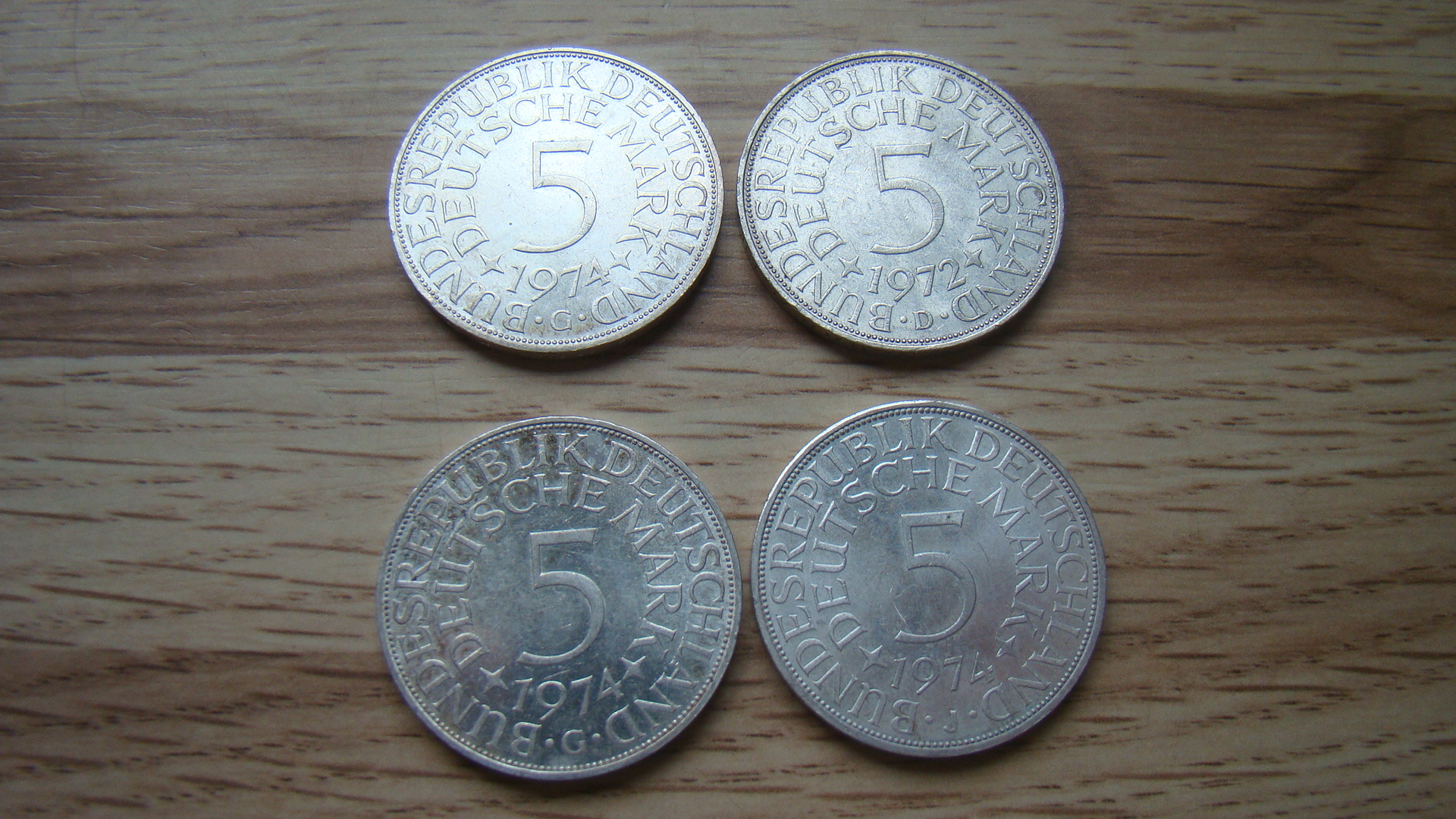 4 x 5 DM Kursmünzen, Heiermänner – Bild 1