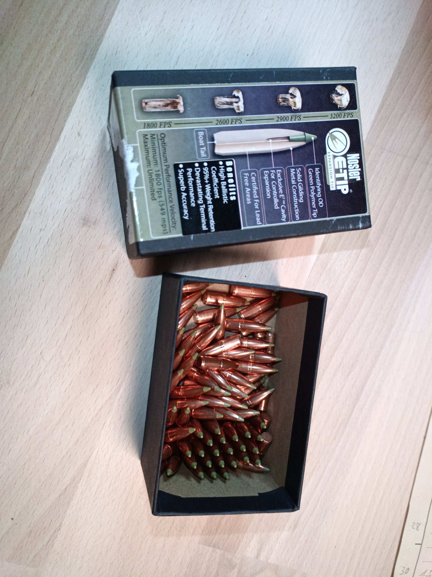 75 Geschosse 5,6mm/.22 55grain Nosler E-Tip bleifrei – Bild 1