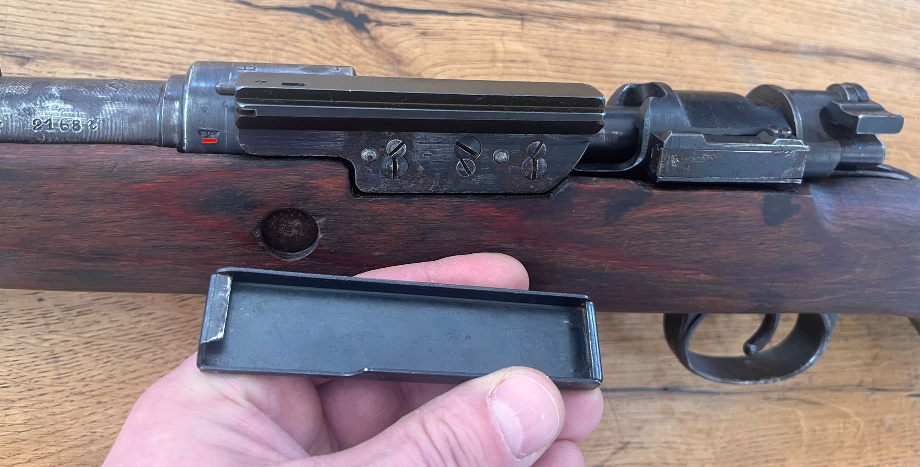 gebrauchte Repetierbüchse K 98, Hersteller dcd 4, nummerngleich mit ZF-Montage ohne Neubeschuß. – Bild 4