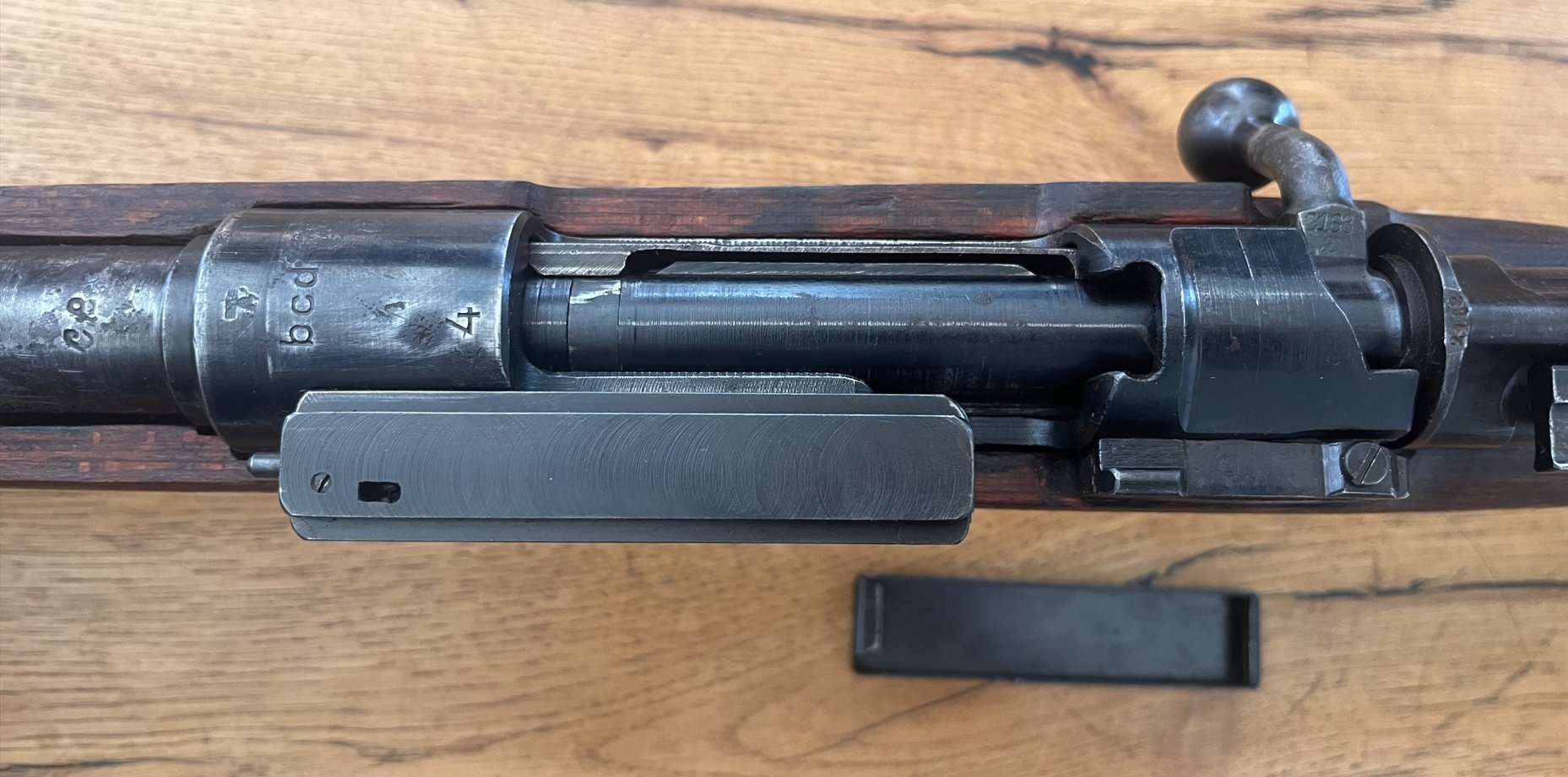 gebrauchte Repetierbüchse K 98, Hersteller dcd 4, nummerngleich mit ZF-Montage ohne Neubeschuß. – Bild 7