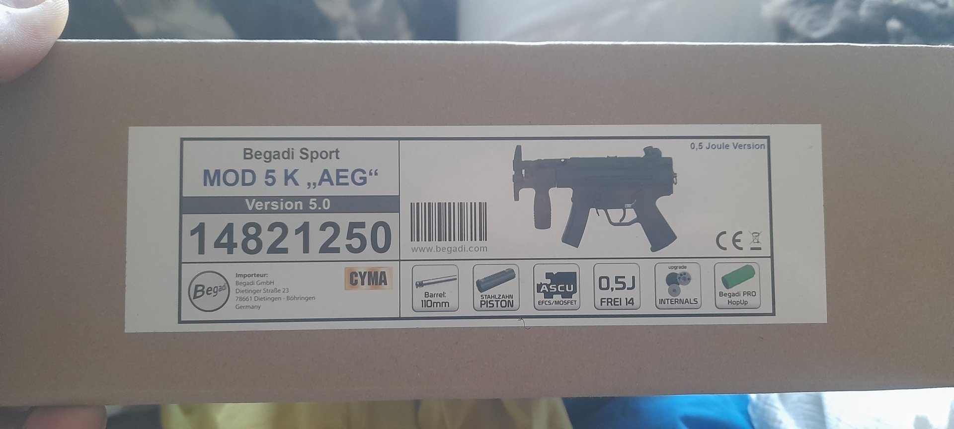 Begadi ECO SMG "Mod 5K" Gen.5 (EFCS, Mosfet, short stroked, Pro HopUp) AEG mit Metallgearbox & Burst – Bild 3