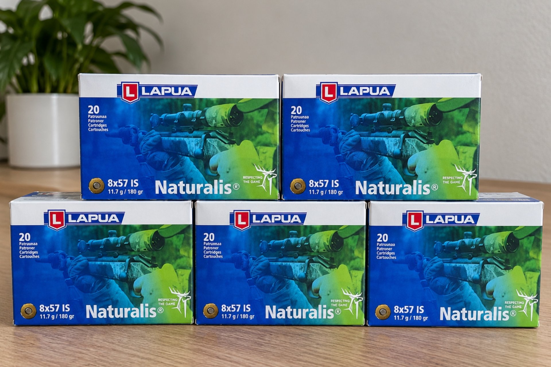 5x Lapua Naturalis 8x57 IS 11,7g / 180gr bleifrei – 100 Schuss NEU – Bild 1