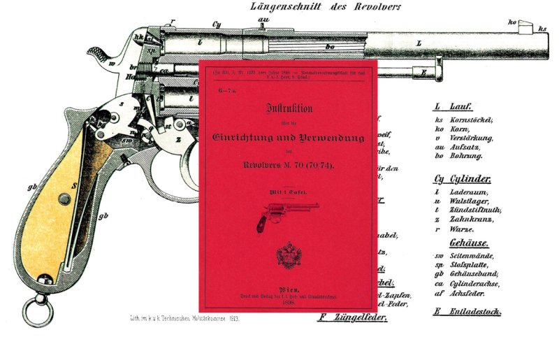 Nachdruck Dienstvorschrift Revolver Rast & Gasser M70 (70/74) Österreich 1898 – Bild 1