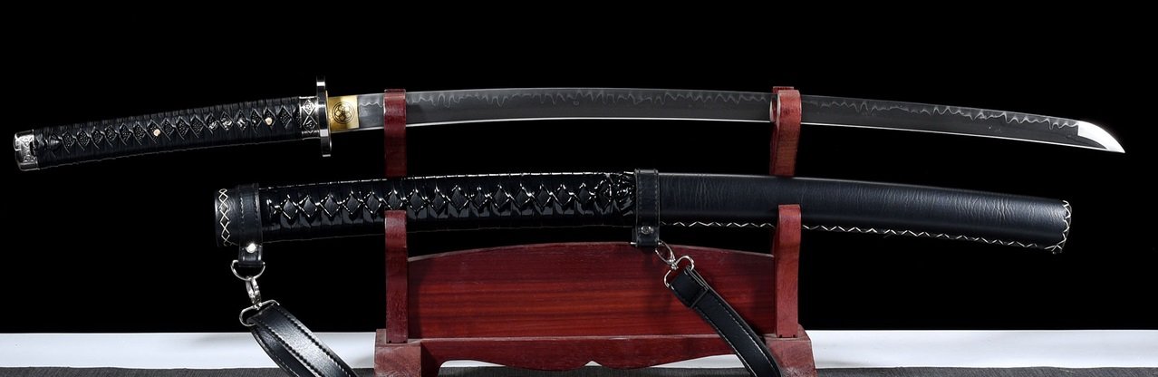 The Walking Dead – Rezā Ken Katana – KATANZO – T10 Stahl – echte Hamon – Black Edition – Bild 3