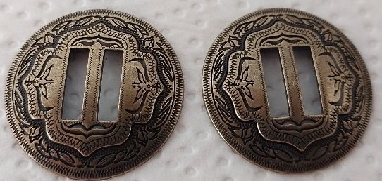 Conchas, Schlitzconchos Altmessing massiv. 32 mm – Bild 1