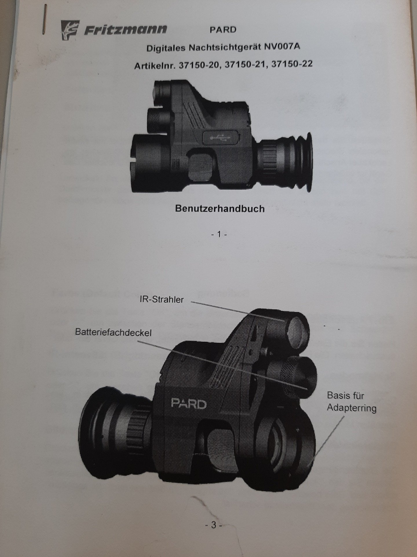 Pard NV007A , digitales Nachtsicht-Nachsatzgerät. – Bild 1