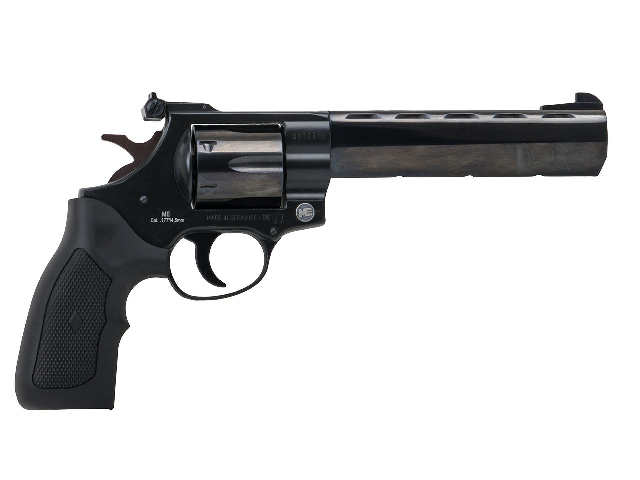 LEP Druckluft Revolver ME Competition 6 Zoll Stahllaufmantel brüniert Gummigriff Kaliber 4,5 mm – Bild 3