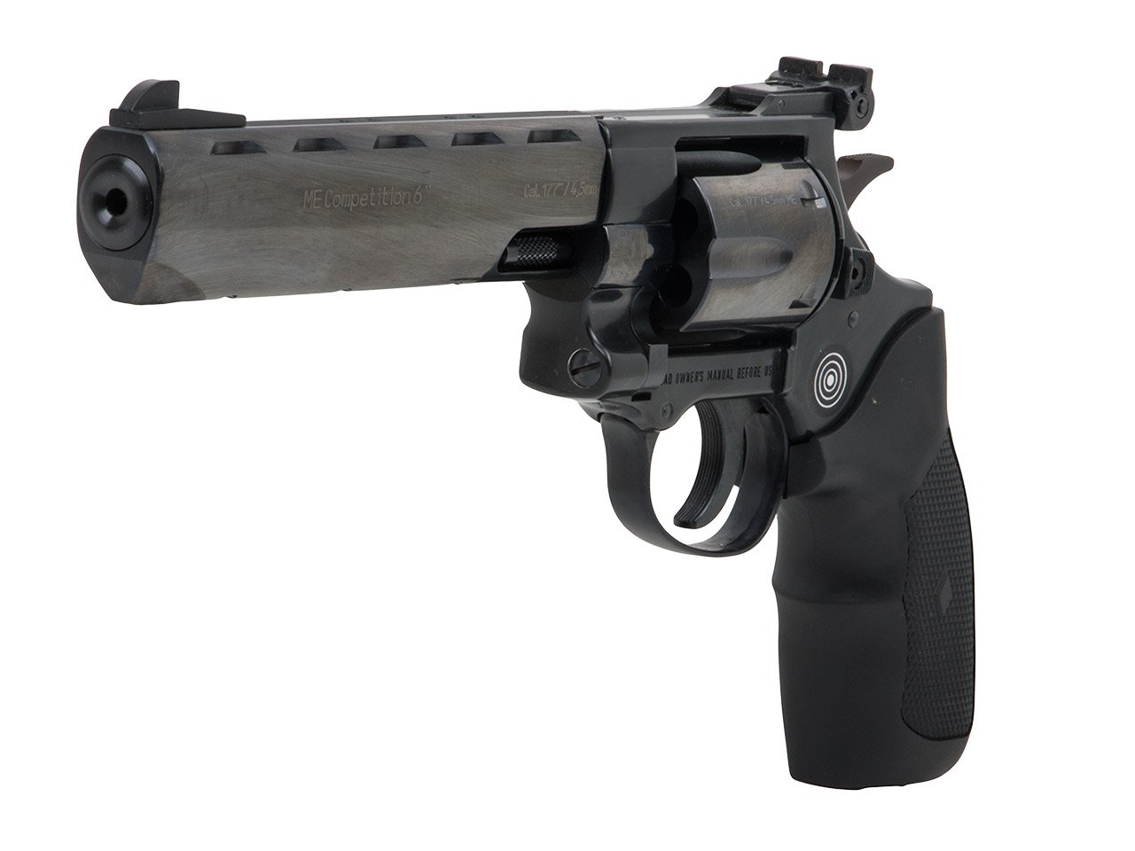 LEP Druckluft Revolver ME Competition 6 Zoll Stahllaufmantel brüniert Gummigriff Kaliber 4,5 mm – Bild 2