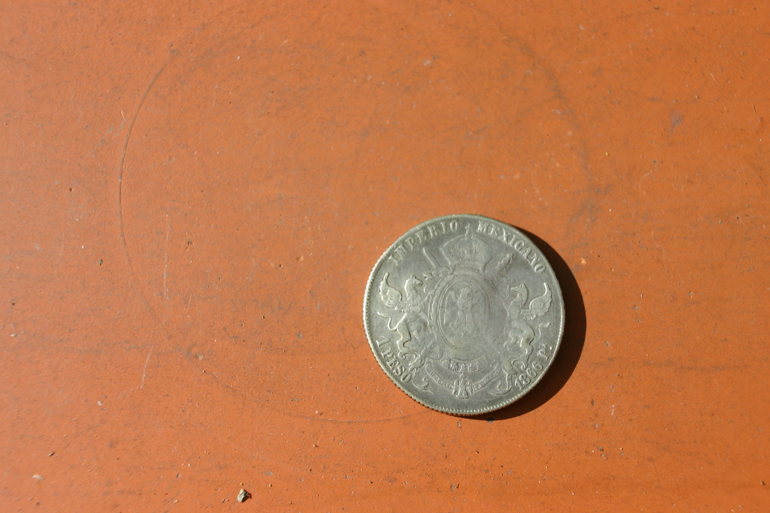 Silbermünze 1 Peso Mexico Maximilian von Habsburg von 1866 – Bild 2