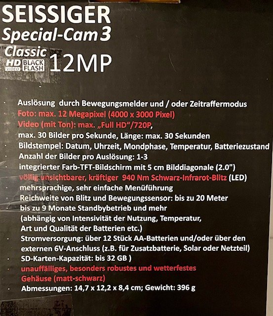 SEISSIGER Wildkamera Special-Cam 3 Classic – Bild 3