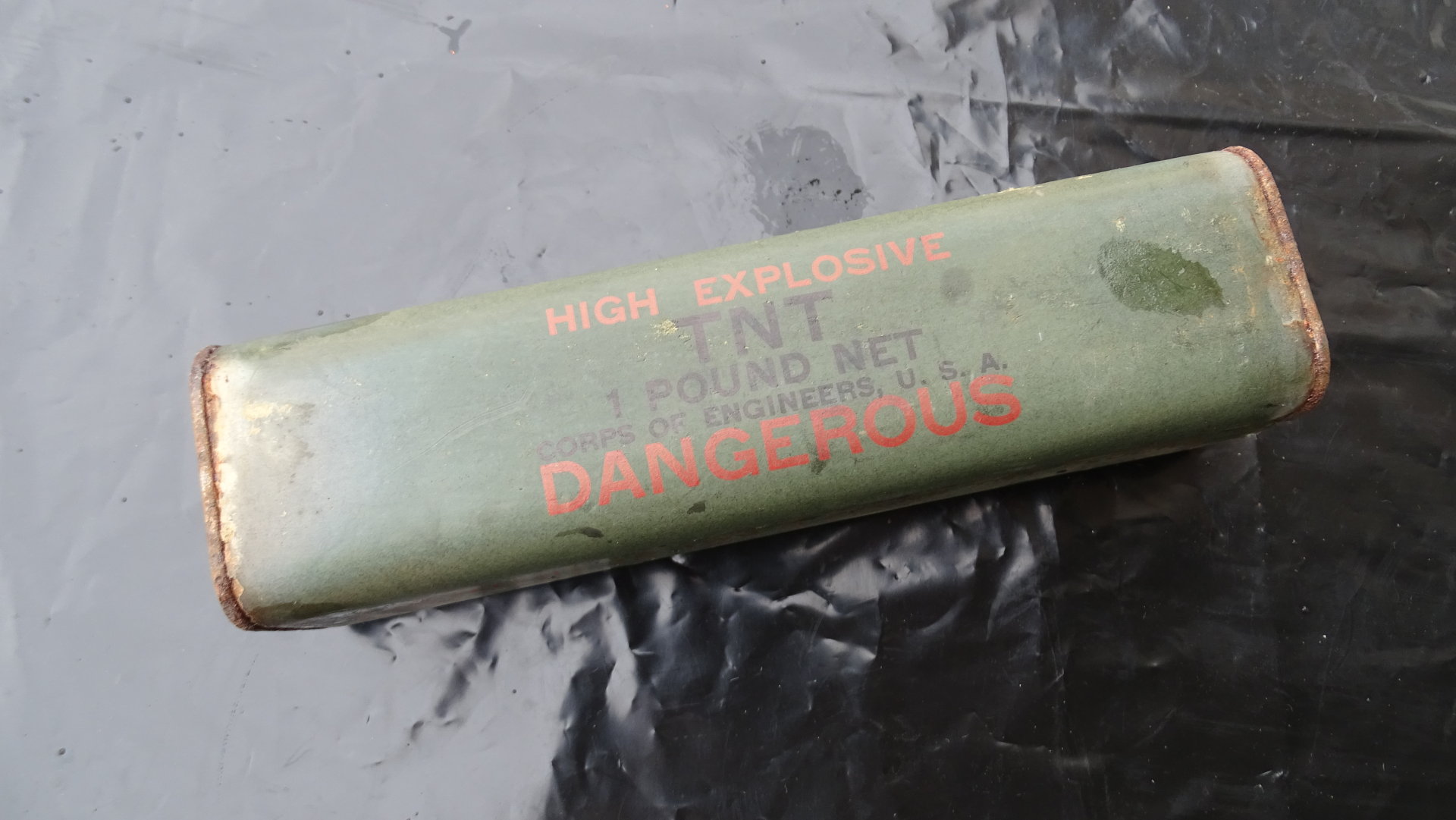 orig. 2.WK " 1 POUNDER TNT " Spreng-Pionierladung der US- ARMEE. Leere Munitionsverpackung – Bild 1