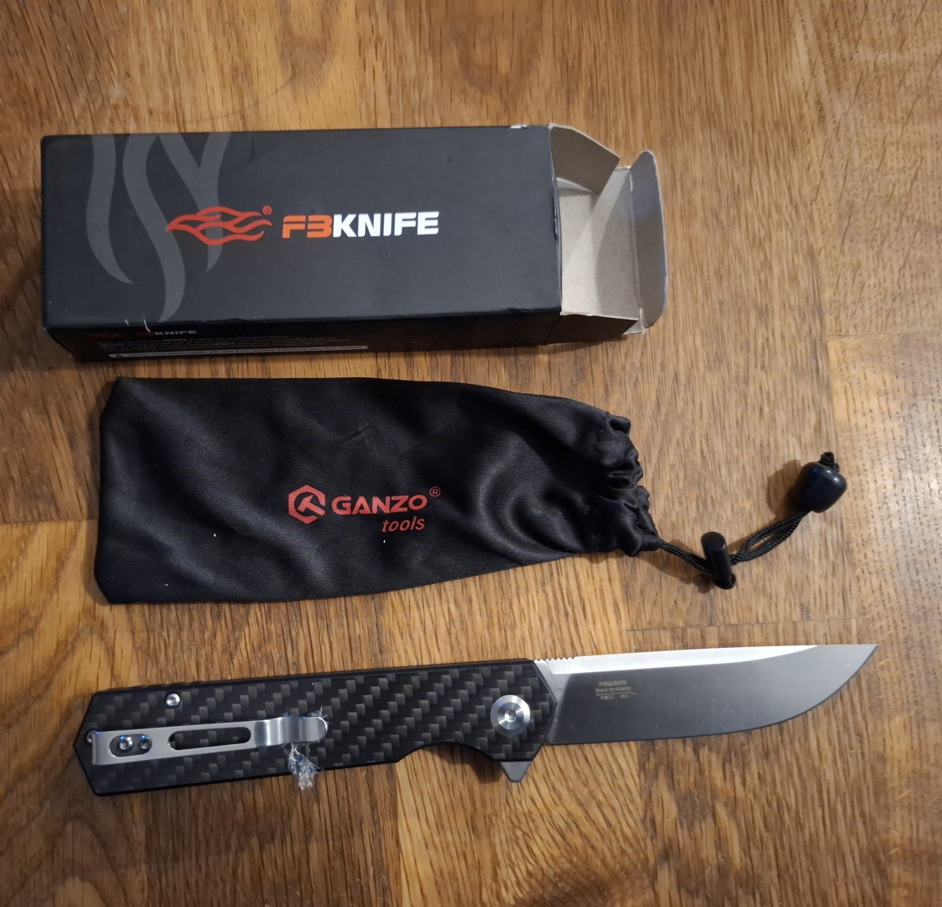Ganzo Firebird FH11-CF Klappmesser – Neu & Unbenutzt in OVP (D2-Stahl / Carbon) – Bild 2