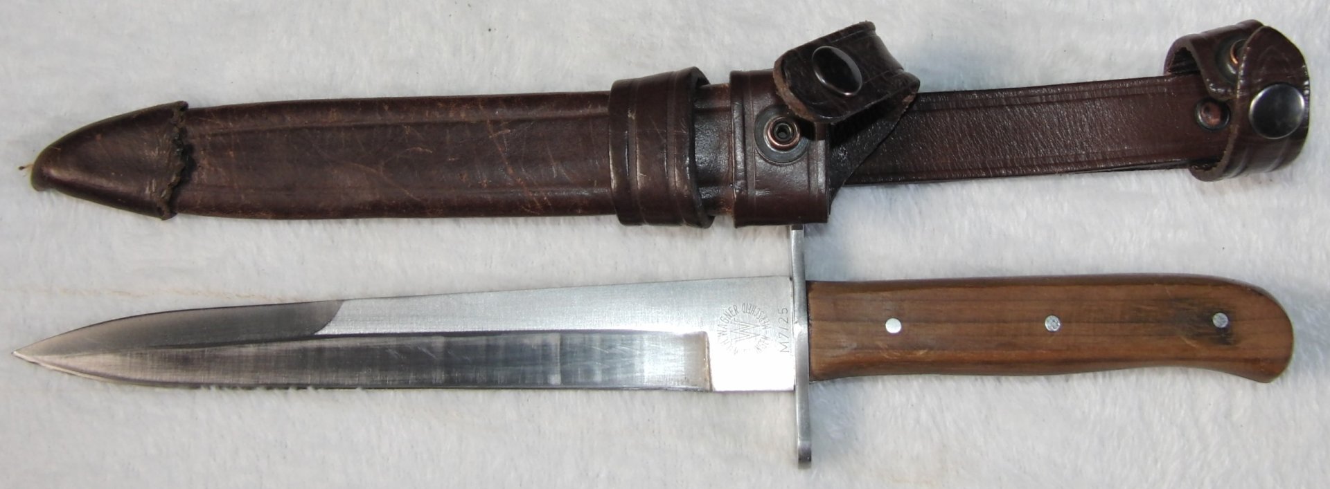 Jagdmesser / Dolch WILH.WAGNER SOLINGEN - MERSCHEID M 7 / 25 mit Lederscheide – Bild 3