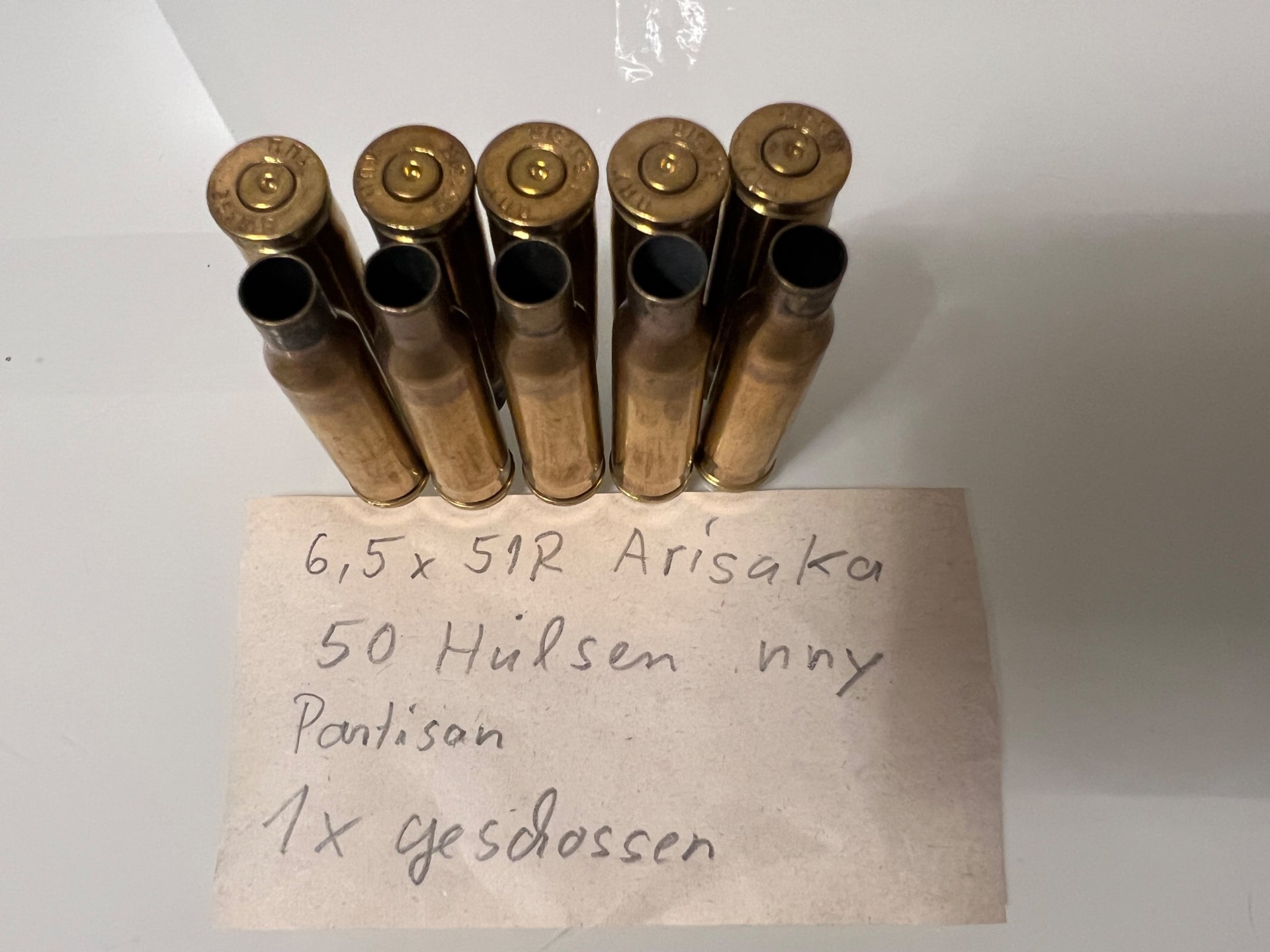 6,5x51R Arisaka 50 Hülsen nny Partisan 1x Geschossen – Bild 1