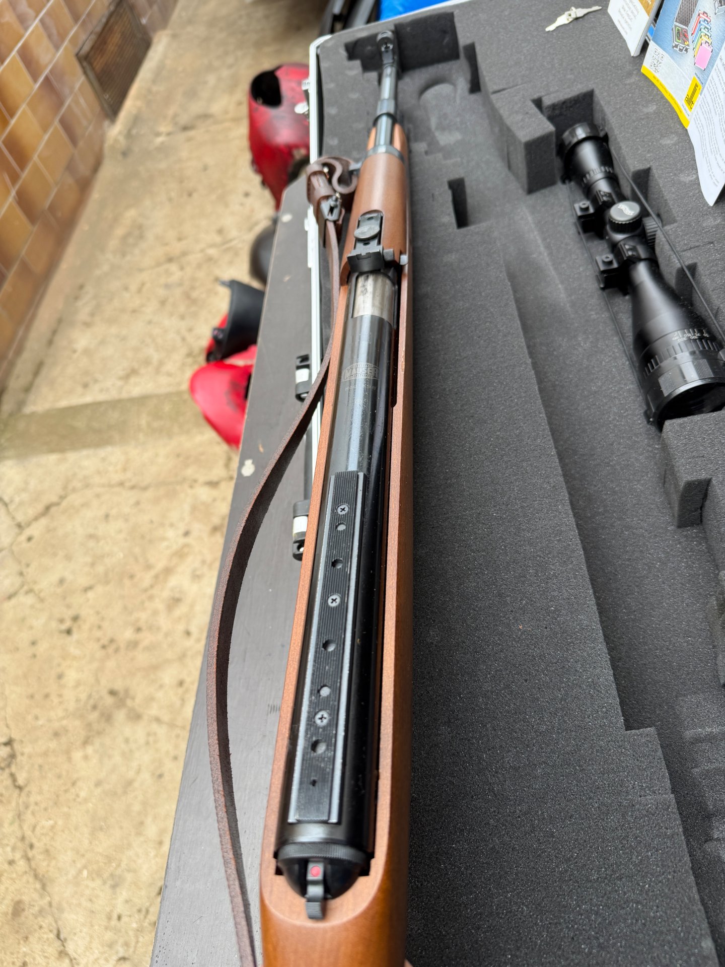 Diana K98 Luftgewehr Unterhebelspanner + Zubehör Koffer Riemen – Bild 2