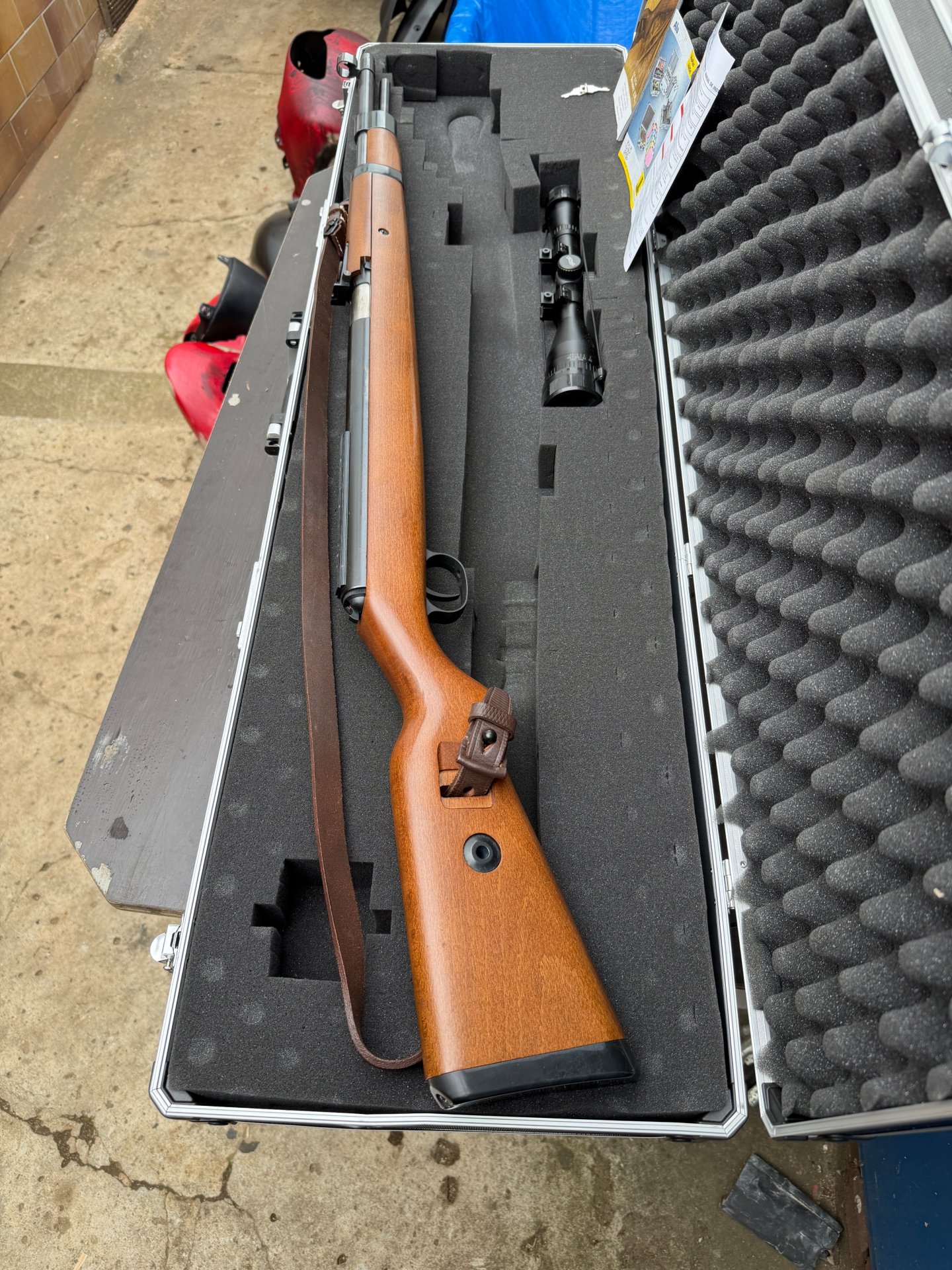 Diana K98 Luftgewehr Unterhebelspanner + Zubehör Koffer Riemen – Bild 3