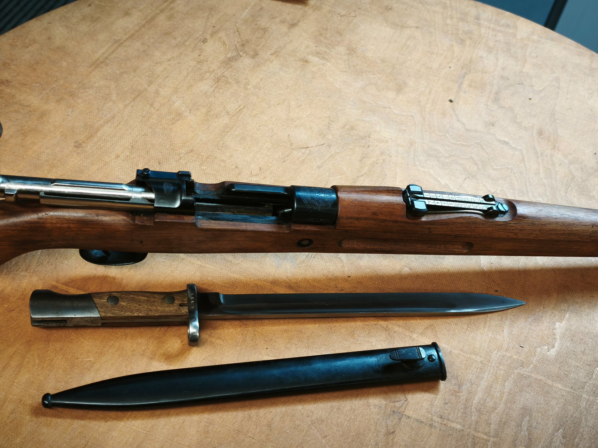 Mauser Modell 1935, nummerngleich, mit Bajonett, guter Lauf 7x57 no Wehrmach 98k k98 – Bild 2