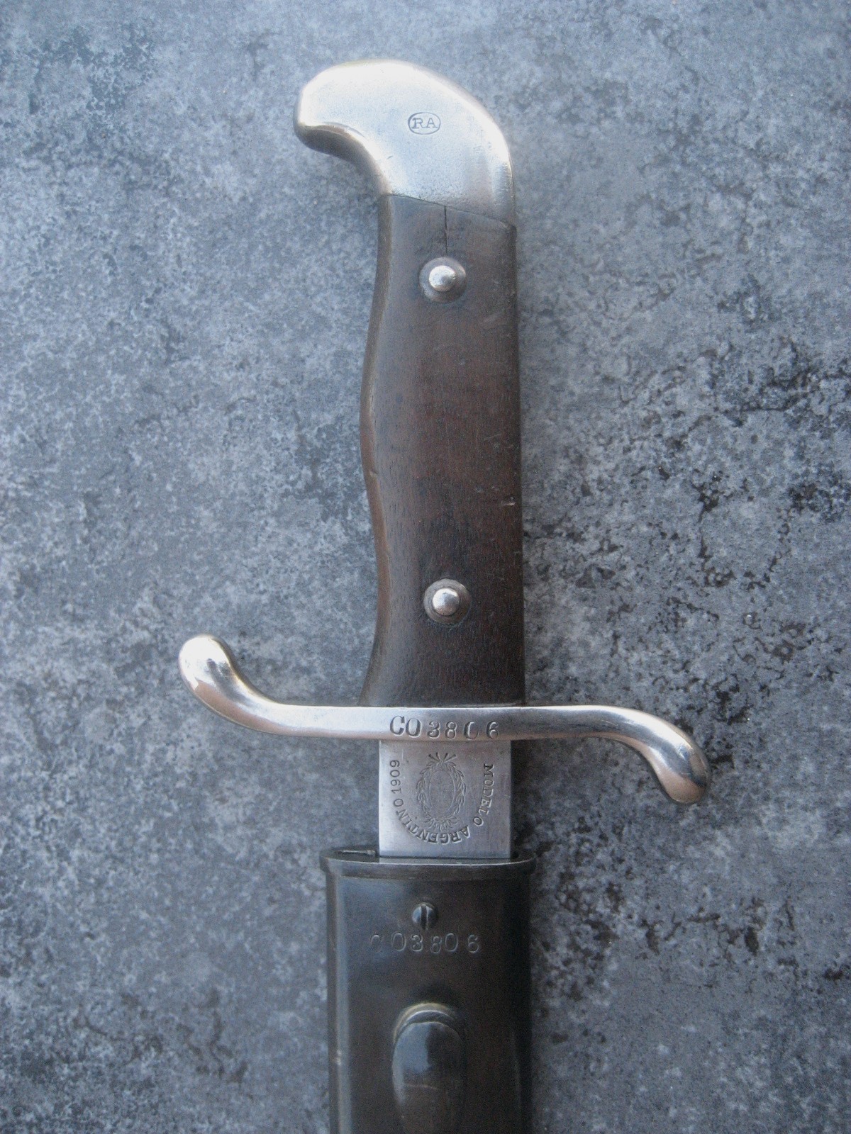 Bajonett / Machete, Argentinien M.1909, Weyersberg, nummerngleich, super Zustand – Bild 3