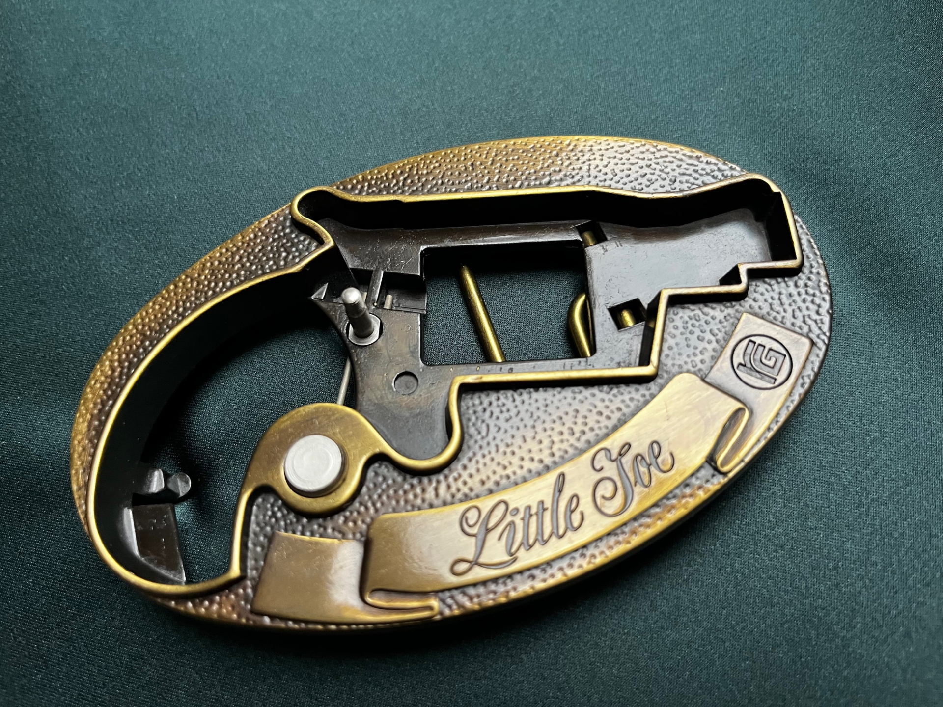 Röhm Little Joe Gürtelschnalle mit Pilzkopfbolzen für 6 mm Flobert u. .22 Knall Variante – Bild 3