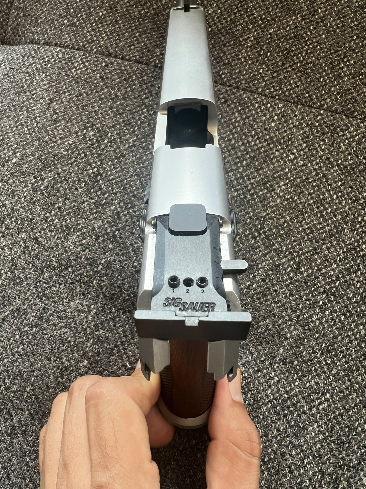 SIG Sauer X-Six P-220 Kaliber .45 + 9mm Wechselsystem + originale 3 Stellungsvisiere! – Bild 3