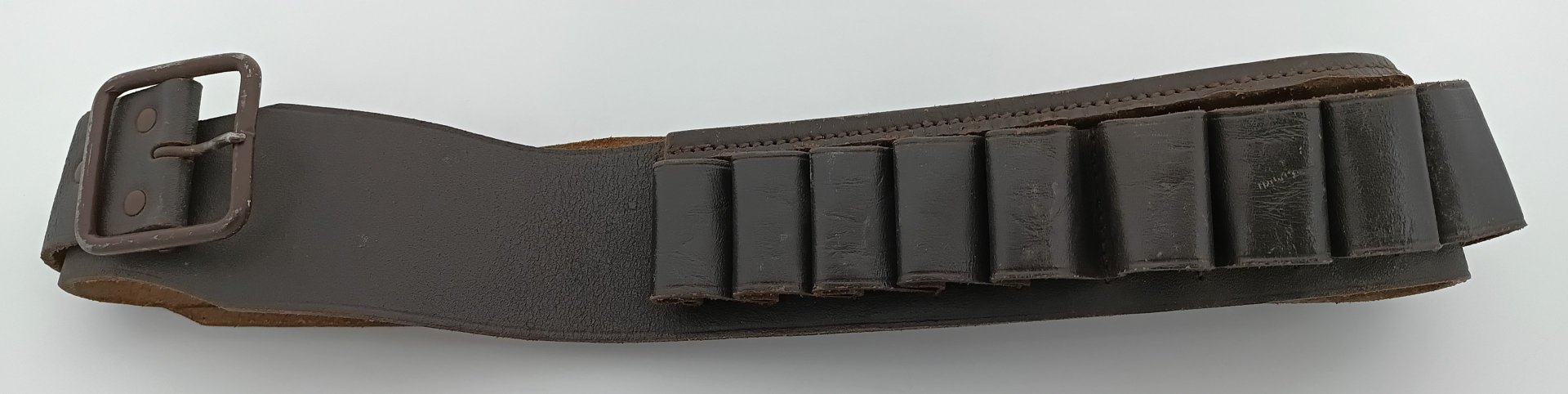 Schrotpatronengürtel aus Leder, Schrot-Patronengürtel , Kal. 12 – Bild 1