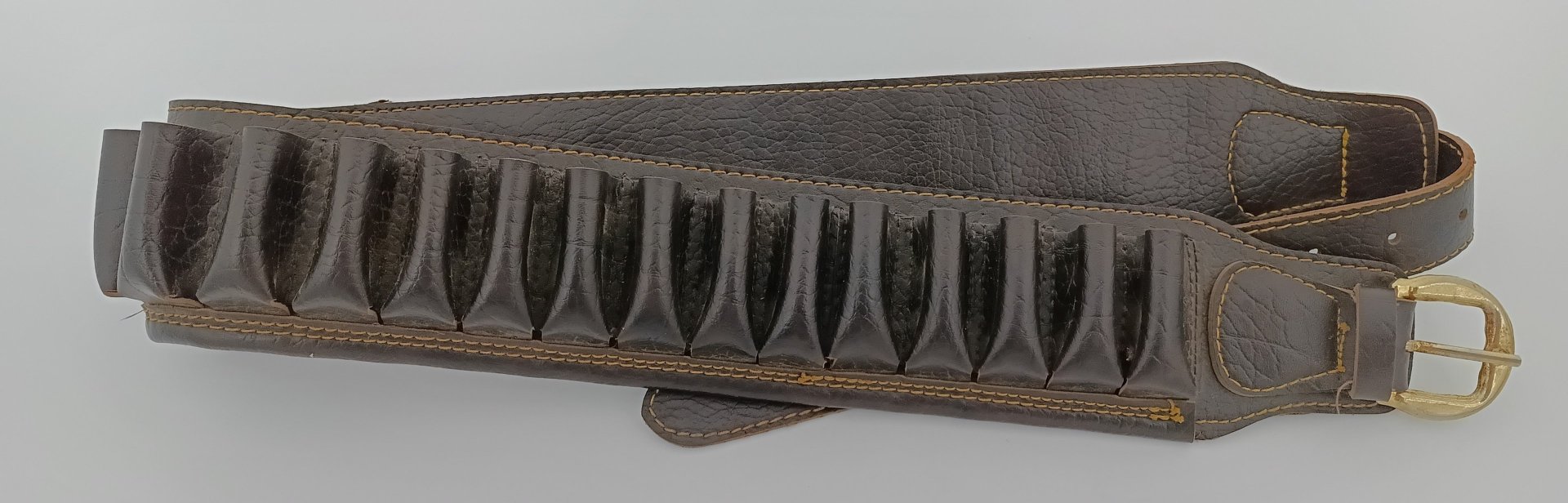 Schrotpatronengürtel aus Leder, Schrot-Patronengürtel , Kal. 16 – Bild 1