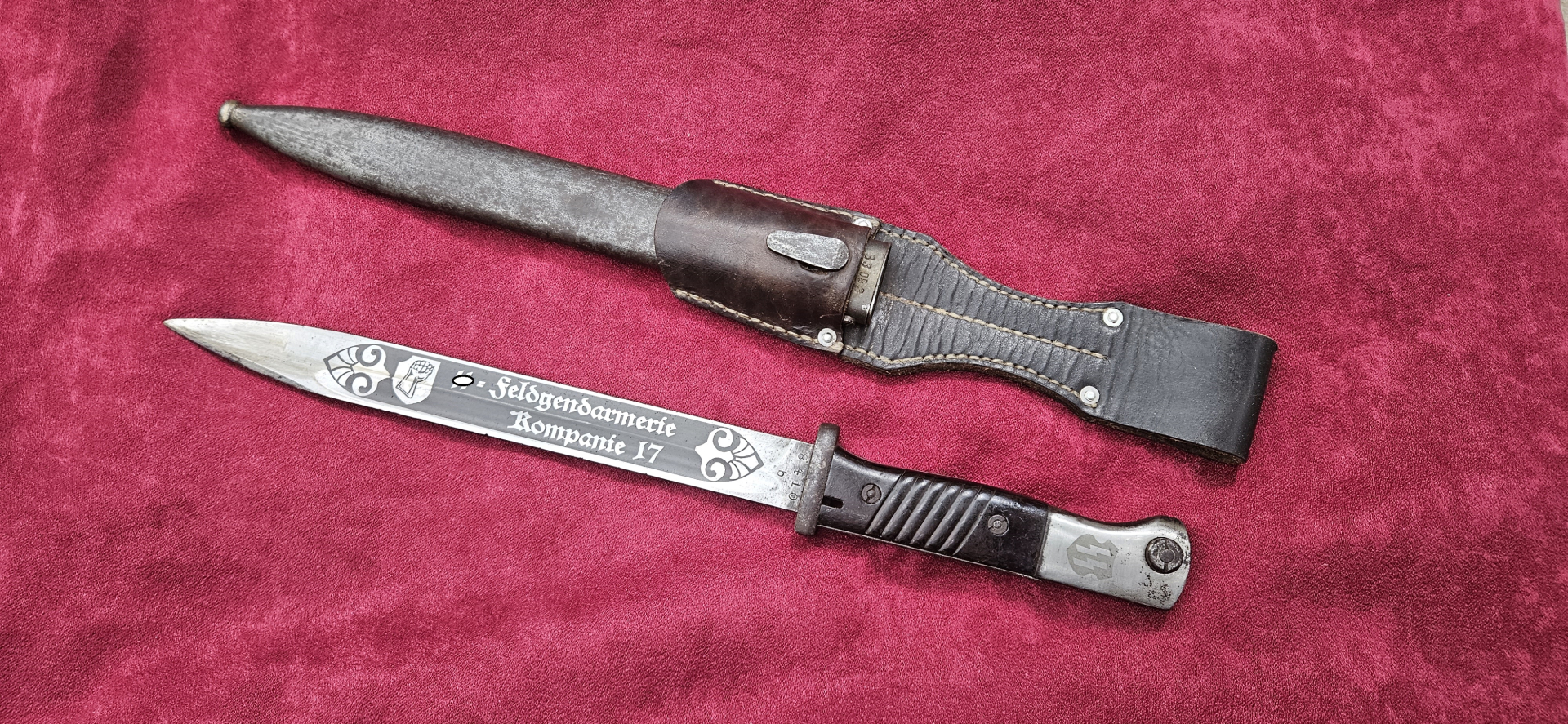 Elite Feldgendarmerie Bajonett K98 mit Ätzung + Koppelschuh – Bild 1