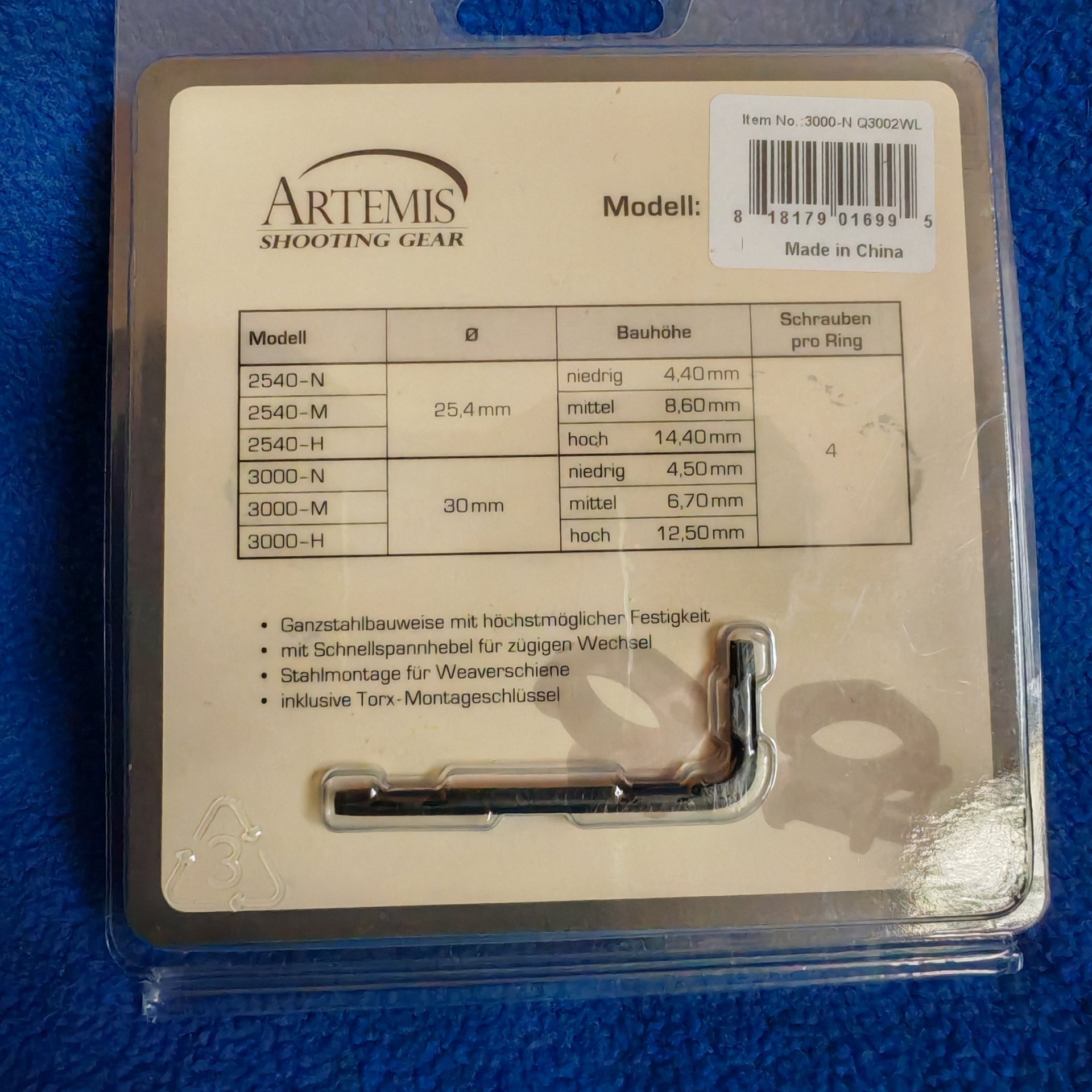 ARTEMIS Stahl Montageringe 25,4mm QD – Bild 3
