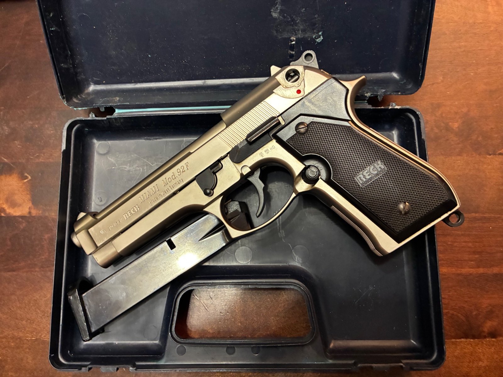 Reck Miami 92F 9mm P.A.K. Vernickelt Nickel OVP Sicherung defekt, sonst top – Bild 2