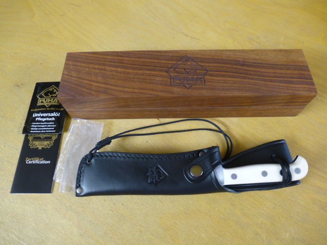 Puma Messer - White Hunter Elefant - Nr. 13 6375E - Lederscheide in OVP / Holz - Geschenkbox – Bild 2