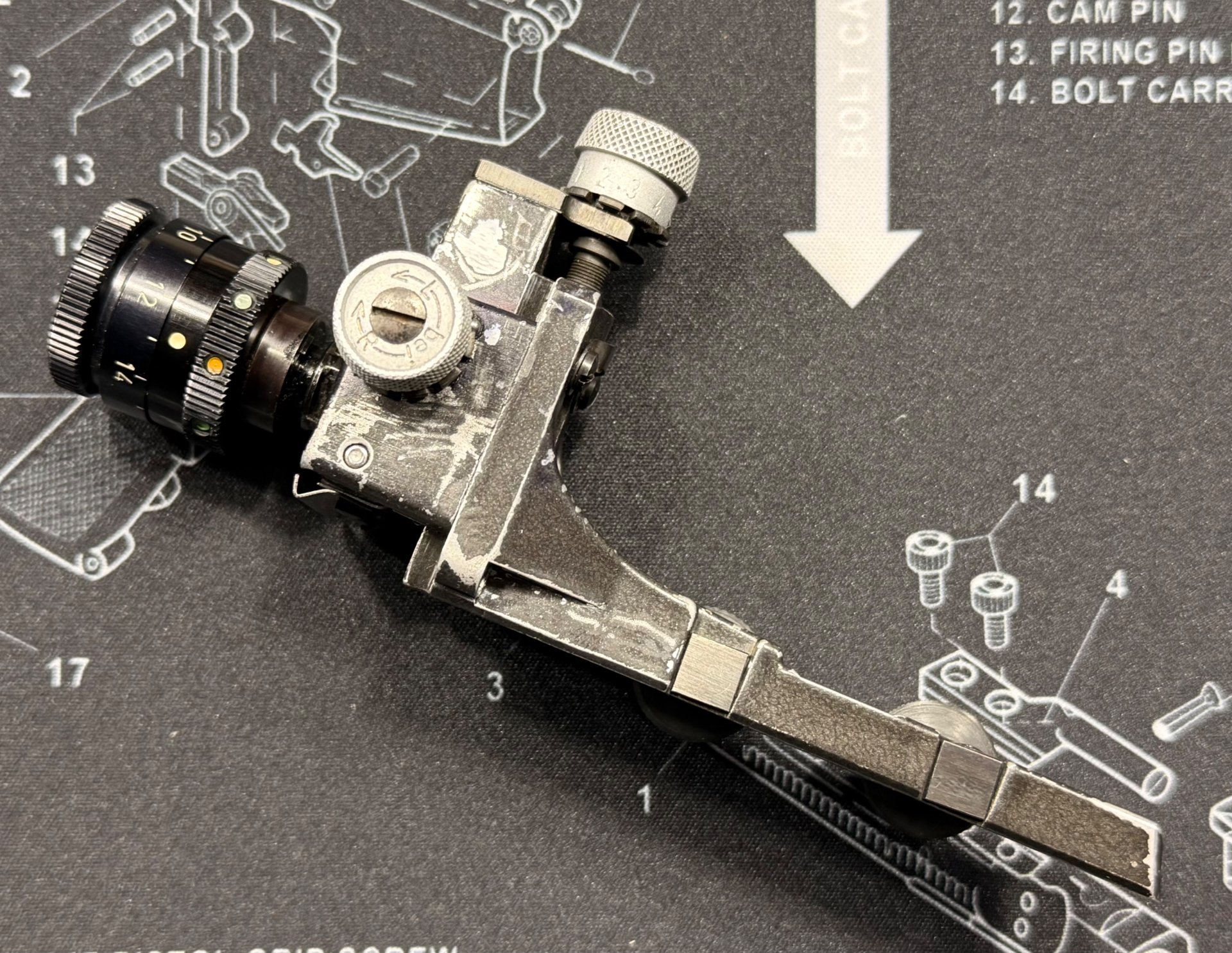 Anschütz – gebrauchtes Metallbauteil mit Einstellmechanik aus Nachlass – Modell unbekannt – Bild 1