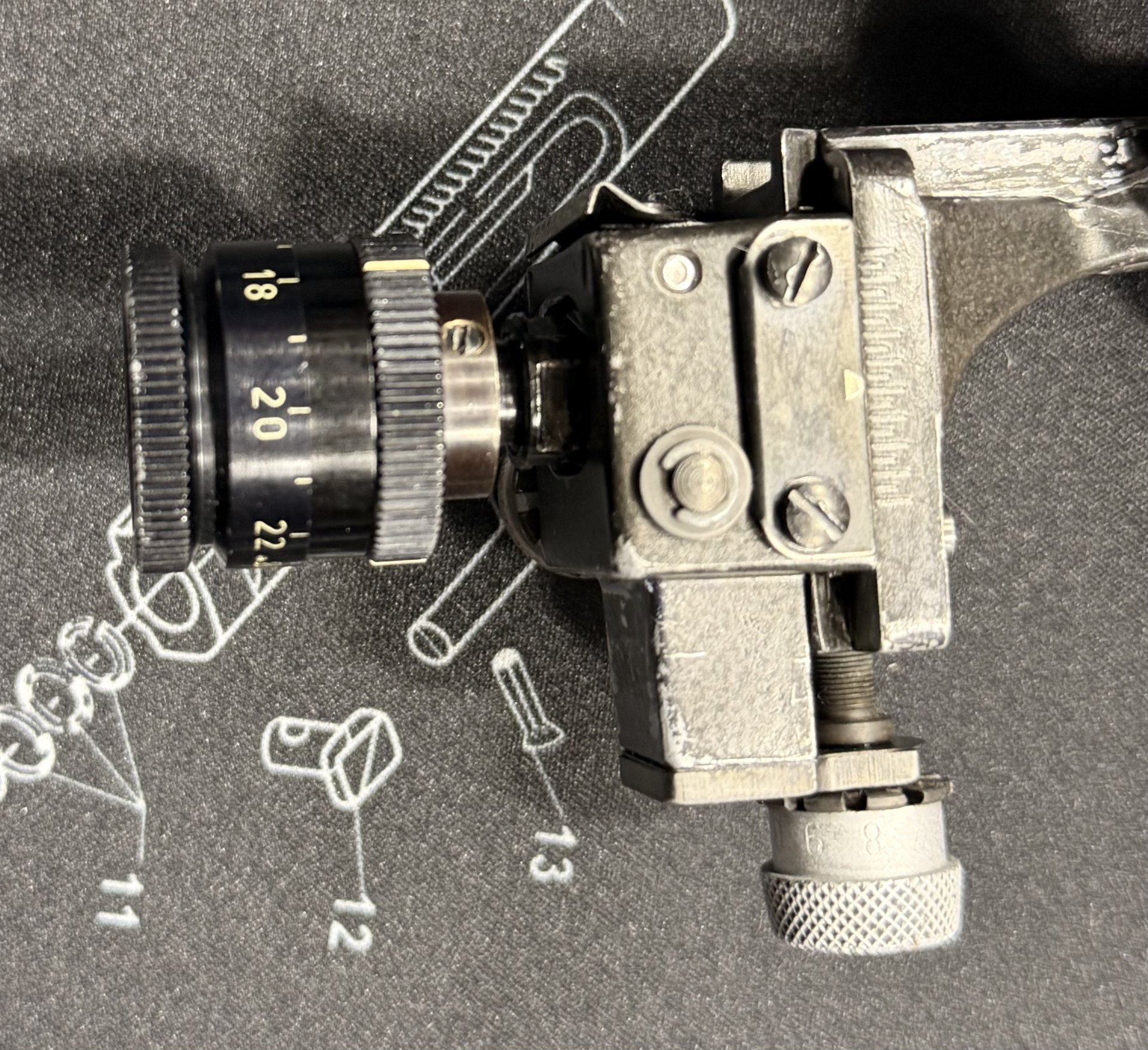 Anschütz – gebrauchtes Metallbauteil mit Einstellmechanik aus Nachlass – Modell unbekannt – Bild 6